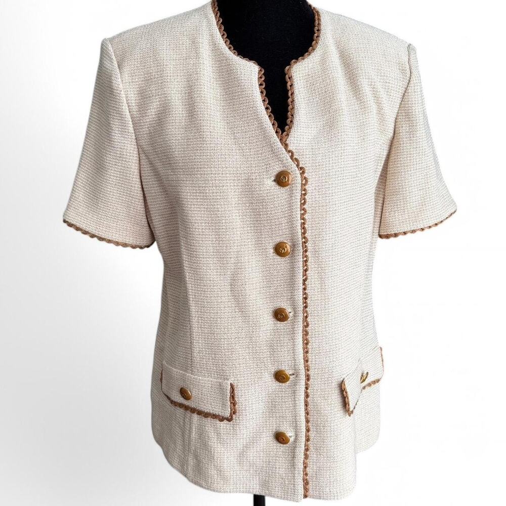 Cream and gold St. John Collection Vintage blazer jacket